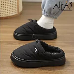 [하프클럽/스포츠용품(기타브랜드)]폭신 따뜻 여성 경량 패딩 겨울 털슬리퍼 뮬 블랙