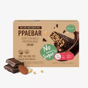 [유통기한 26.7.13] 설탕 0g 빼바 소프트크런치 프로틴바 카카오 9개입 2박스