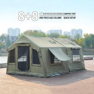 8+8 ㎡   자동 팽창 캠핑 텐트 야외 빠른 설치 6-8인용 홀 리지 텐트 가족 모임용