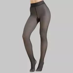 고탄력 겨울 털 기모 착시 스타킹 페이크 유발형 블랙 - 팬티형타이즈, 착시기모스타킹