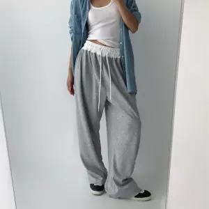 여자 방송댄스복 루즈 와이드핏 배색 밴딩 츄리닝 바지