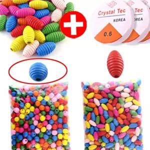 H23 나무비즈 나무구슬 팔찌만들기 대용량 타원골뱅이