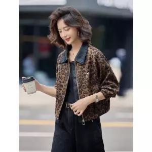 여자점퍼 집업 야구 항공 가을 겨울 점퍼 칼라 호피 쇼트 코트 원템4