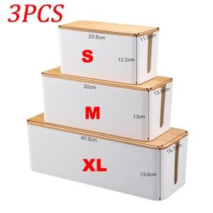 케이블 보관함 정리함 전원 스트립 케이스 나무 전력선 와이어 관리  방진 충전기 소켓 네트워크 라인