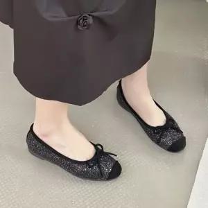 여자 플래시 글리터 둥근코 호피 리본 운동화 페스티벌 신발 (WFJ5TQA)