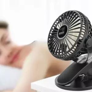 다용도배터리 배터리포함 USB충전식 테이블스탠드+클립 선풍기 블랙