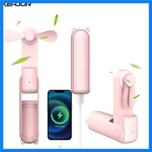 미니 휴대용 선풍기 휴대용 선풍기 USB 충전식 개인 접이식 소형 팬 야외 여행용 휴대용 선풍기 2000mAh