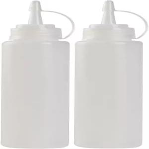 어린 시절 8온스 스퀴즈 스퀴트 캡 - 투명 플라스틱 케첩 샐러드 드레싱 머스타드 올리브 오일 세트