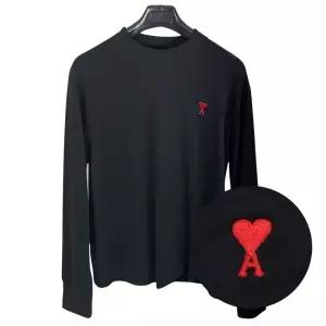 아미 UTS200 701001 여성로고하트자수긴팔맨투맨티셔츠블랙 AMI 정품100%