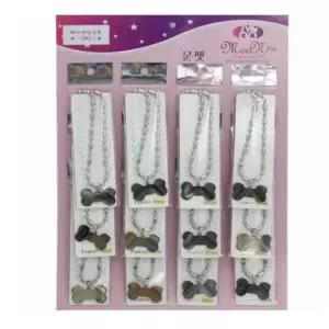 반려견목걸이 12개 인식표 1판 백금체인 강아지네임택 대형 NWFKEY6A