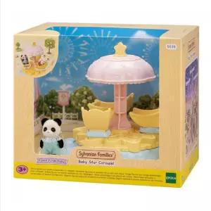 실바니안패밀리 별 파라솔과 달 모양 좌석이 빙글 빙글 회전 놀이 타기 학습교재 수업교구 어린이 선물