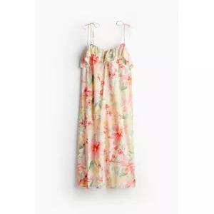 HM 브랜드관 프릴 트리밍 스트랩 드레스 핑크/플로럴 1234153002