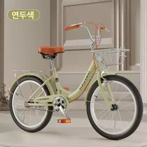 오네어 여성용 자전거 20인치 바구니 바구니자전거 여성 접이식 클래식자전거 화이트