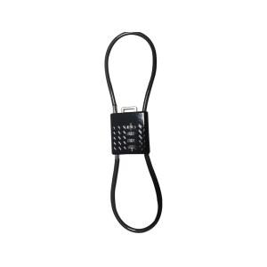 16인치(40cm) 유연한 강철 케이블이 있는 4자리 조합 케이블 자물쇠, 사물함, 수하물, 배낭, 캐비닛, 짐 가방, 공구함, 여행용 블랙