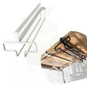 컵걸이 찬장수납 와인잔거치대 주방정리 철제 선반하단