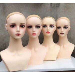 안경 핑크 도구 매장 얼굴 마네킹 연습용 여자 머리 메이크업 높이 가발 삼각대 두상 거치대 머리모양