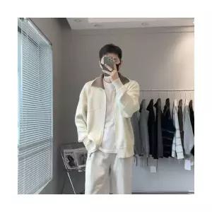 남성 댄디 칼라넥 터틀넥 니트 카디건 가을 겨울 상의 네이비 캐주얼 스포M4