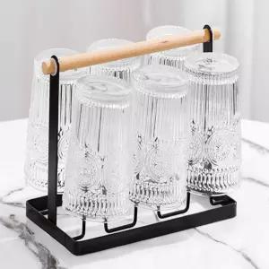 컵꽂이 홀더 정리 컵건조대 컵걸이 거치대 컵홀더 원목 철재 6P건조대 주방