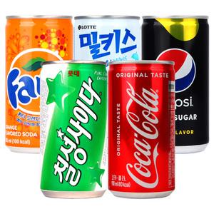 코카콜라+칠성사이다+환타오렌지+밀키스+펩시제로 190ml x 각6캔(총30캔)