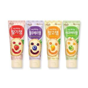 복음자리 바로 짜먹는 잼 100g 각1개 (딸기 + 블루베리 + 사과버터 + 망고) 음료베이스 홈카페 간식 탕비실