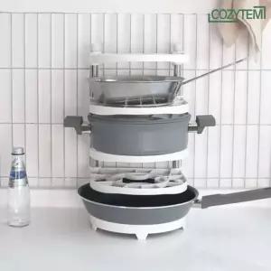 코지템 후라이팬 스토리지 선반 정리대 주방선반 싱크대 수납 거치대