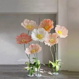 자이언트 종이꽃 DIY 받침대 대형 7송이 세트 미인 꽃대 플라워