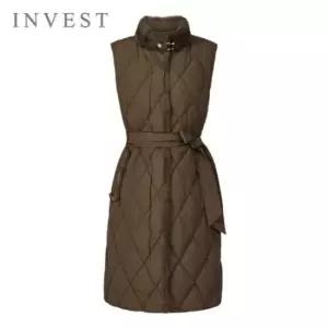 [인베스트] 다이아 퀼팅 벨티드 롱 조끼_IN5W1VT4531