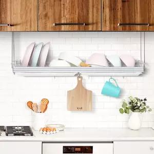 싱크대 선반 1단 부엌 창문 걸이 컵 수납 그릇 정리대 주방용품