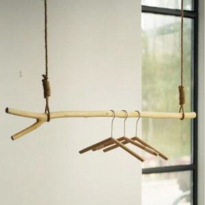 천장행거 행거봉 천장형 매장용 우드 드레스 행거 와이어