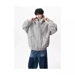 남자 댄디 집업 가디건 집선 박스형 공기층 후드 겨울 캐주얼 카디건 SPO마켓4