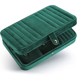 벨로리아 주얼리 박스, 프리미엄 벨벳 여행용 정리함 및 보관, 방진, 스크래치 방지 박스 목걸이 팔찌 뱅글, 여성 소녀를 위한 휴대용 럭셔리 선물 (에메랄드 그린)