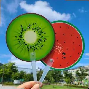 DIY부채 과일 부채 휴대용 원형 플라스틱 수박부채