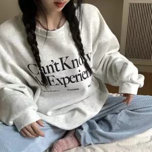 기모 티셔츠 여성 겨울 라운드 긴팔 맨투맨 티 그레이