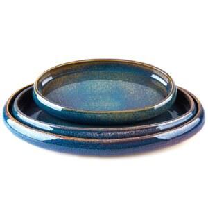 수석받침대 공예 화분 도자기 그릇 수석 수집 장식 수반 스톤 진열대 풍경 타원 40cm