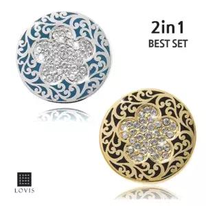 러비스 골프 볼마커 당초원형 2in1 세트 볼마커 필드용품 선물용 첫라운딩