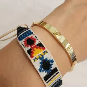 길이조절 레트로 줄 매듭 커플 팔찌 우정 발찌