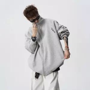 남자 맨투맨 그레이 가디건 겨울 자수 기모 아우터 빈티지 캐주얼 재킷 원픽4