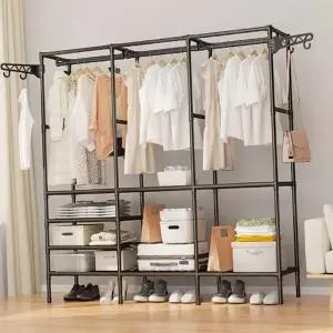 다용도 행거 튼튼한 이동식 옷걸이 조립식 옷장 공간활용 드레스 선반 기본형 실용적 수납장 선반형