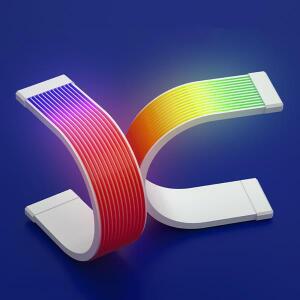 Flexible RGB LED Light Strip Bar Cover For Computer Power SupPLY ATX 24PIN GPU Video Card Cables And