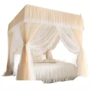 접이식 캐노피 침실장식 데코 레이스 싱글 단독 샴페인 침실데코 북유럽