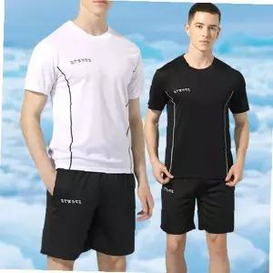 남성 스포츠 반팔 반바지 세트 운동복 트레이닝복 헬스웨어 런닝복 조깅복 홈트레이닝 피트니스 셋업