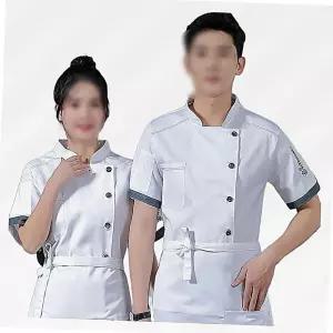 요리사복 요리사 주방유니폼 레스토랑 화이트 쉐프복 반소매 조리복 반팔 단체 작업복 홀서빙