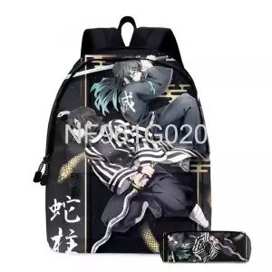  귀멸의칼날 무이치로 오바나이 백팩 필통 세트 애니 귀칼 굿즈 책가방 학생 학교 학원 가방
