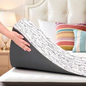 춘이 매트리스 토퍼 퀸, 3인치 메모리 폼 토퍼, 탈착식 세탁 가능 커버가 있는 젤 인퓨즈드 침대 압력 를 위한 부드러운 패드, CertiPUR-US 인증 획득