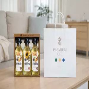 CJ 백설 해바라기씨유 5호 설 선물세트 명절 요리유 대량주문 답례품 쇼핑백