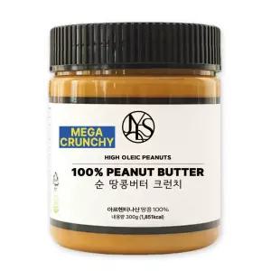 야스티 순 땅콩버터 크런치 300g X 1개 무첨가 100% 피넛버터 잼