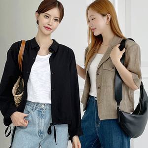 +여름신상 린넨자켓+ 빅사이즈/77-99/오버핏/루즈핏/크롭/체크/반팔/박시/트위드/노카라/라운드/린넨/모던