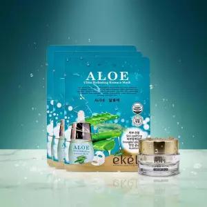 이켈 알로에 에센스 마스크 25ml x3매 구매시 아이오페 슈퍼바이탈 크림 리치 14ml 증 정