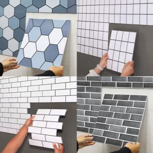 카페 붙이는타일 주방타일 화장실 DIY 데코타일 셀프인테리어 3D 입체