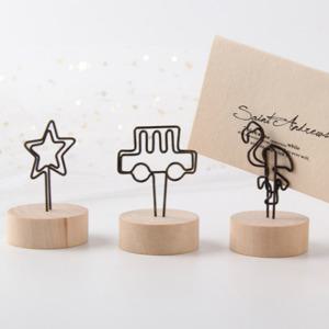 빈티지 우드 스탠드 메모 꽂이 홀더 가격표 메뉴 명함 꽃이 인테리어 소품